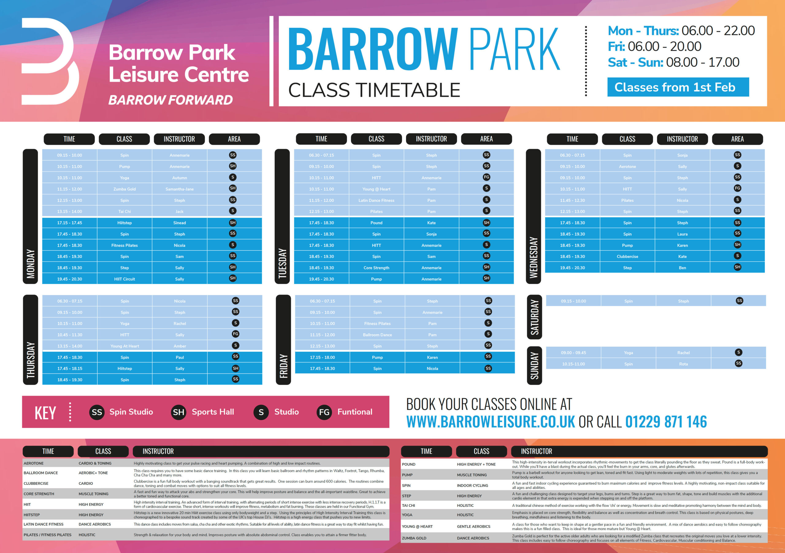 Barrow Leisure Fitness Class Timetable