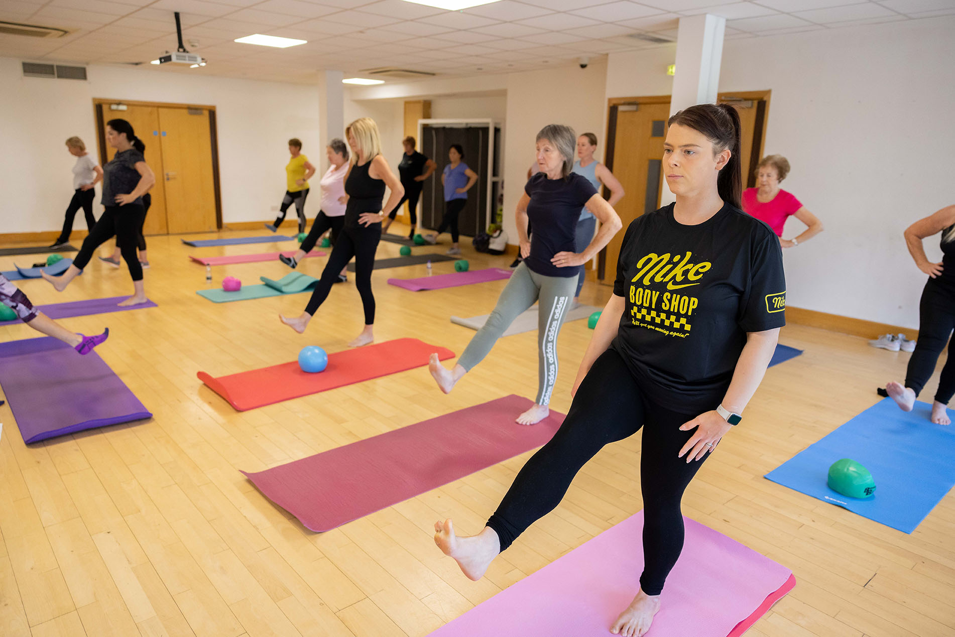 Group pilates class at Barrow Leisure centre